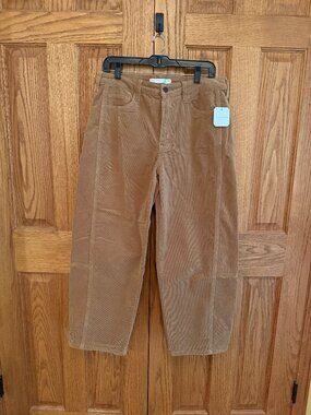 Altar'd State  wide leg barrel stretch brown cords corduroy pants 30